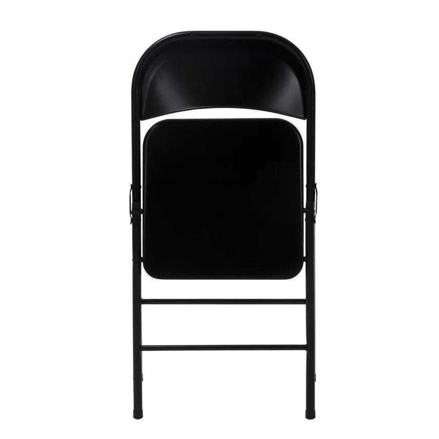 Cosco Indoor Black Metal Steel Solid Standard Folding Chair