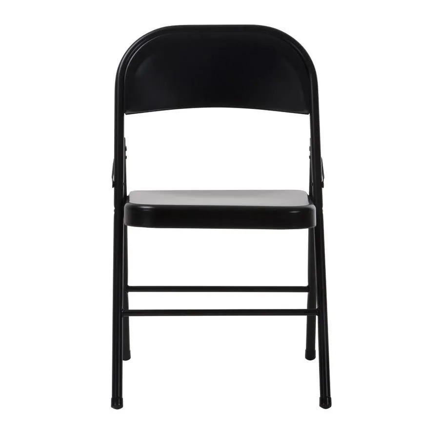 Cosco Indoor Black Metal Steel Solid Standard Folding Chair