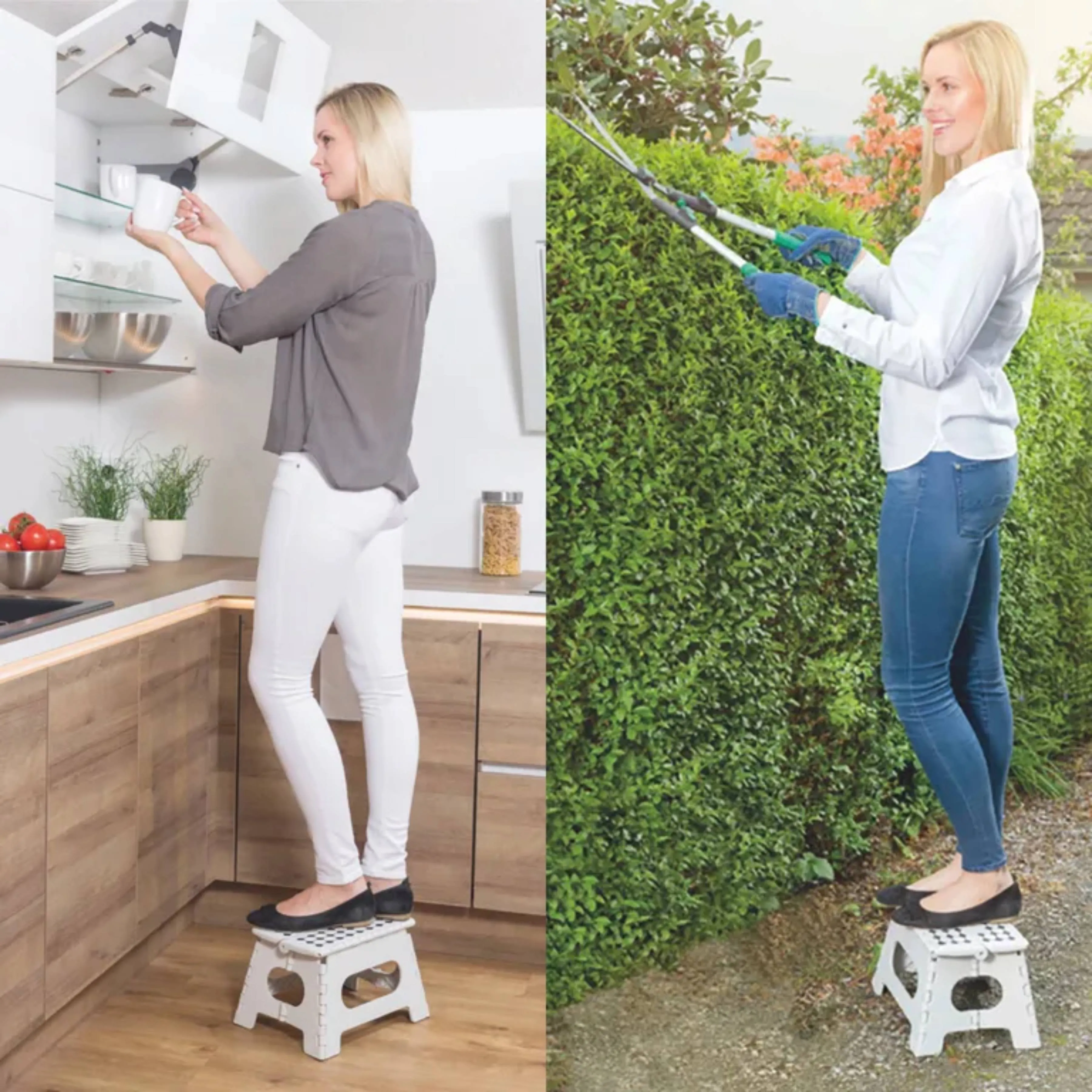 DEKTON Folding Step Stool - White
