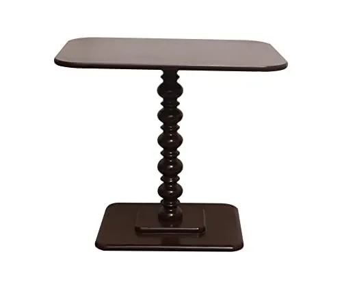 Device Bas with BROWN ART SHOPPEE Rectangle Coffee Table With 1 Pillar, Modern Round Side Entryway Living Room Table (Brown, Engineered Wood)