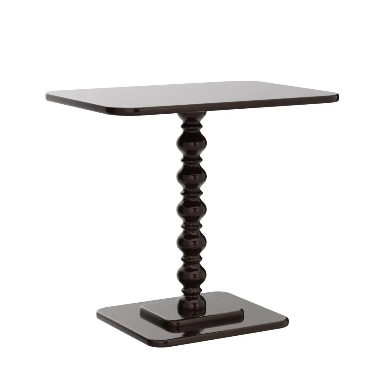 Device Bas with BROWN ART SHOPPEE Rectangle Coffee Table With 1 Pillar, Modern Round Side Entryway Living Room Table (Brown, Engineered Wood)