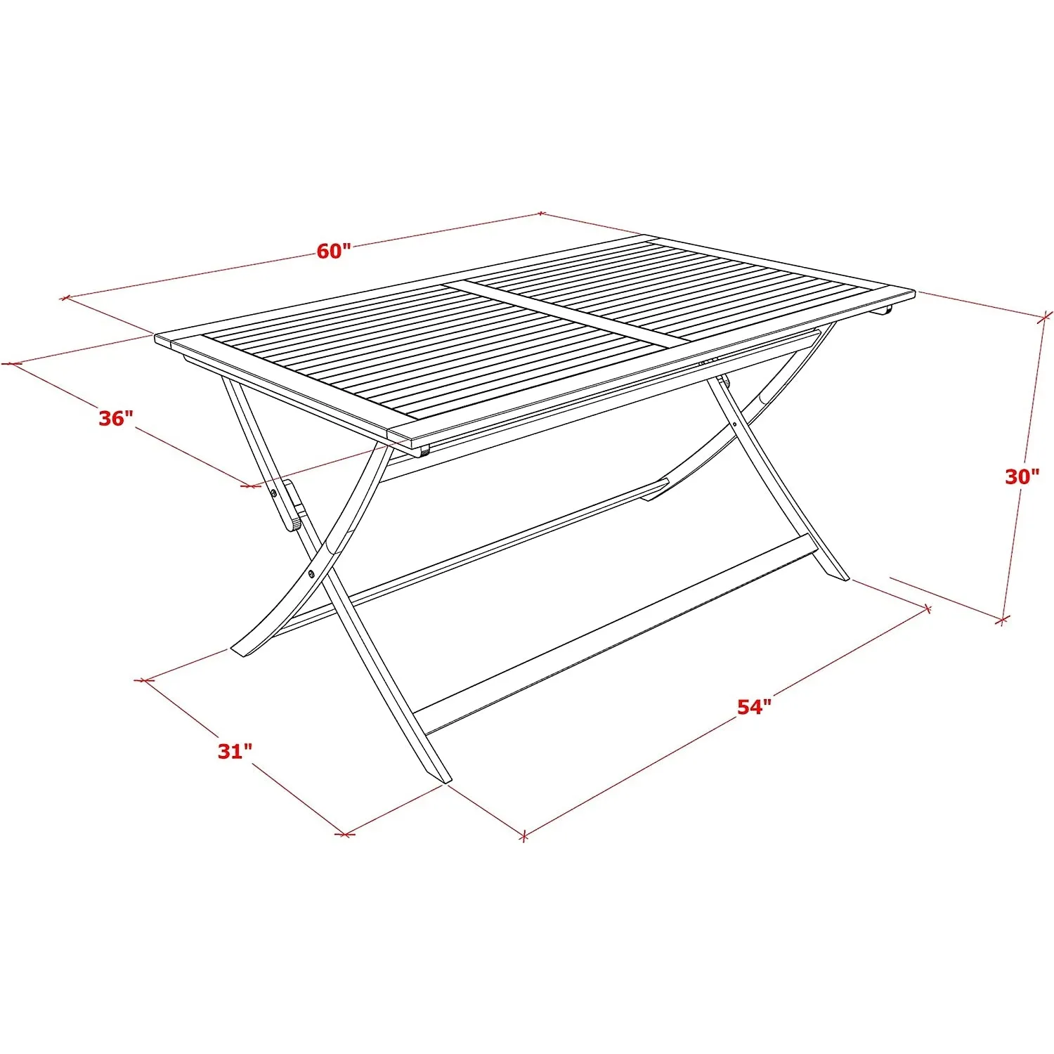 East West Furniture AECM7CANA 7 Piece Patio Bistro Dining Furniture Set Consist of a Rectangle Outdoor Acacia Wood Table and 6 Folding Arm Chairs, 36x60 Inch, Natural Oil