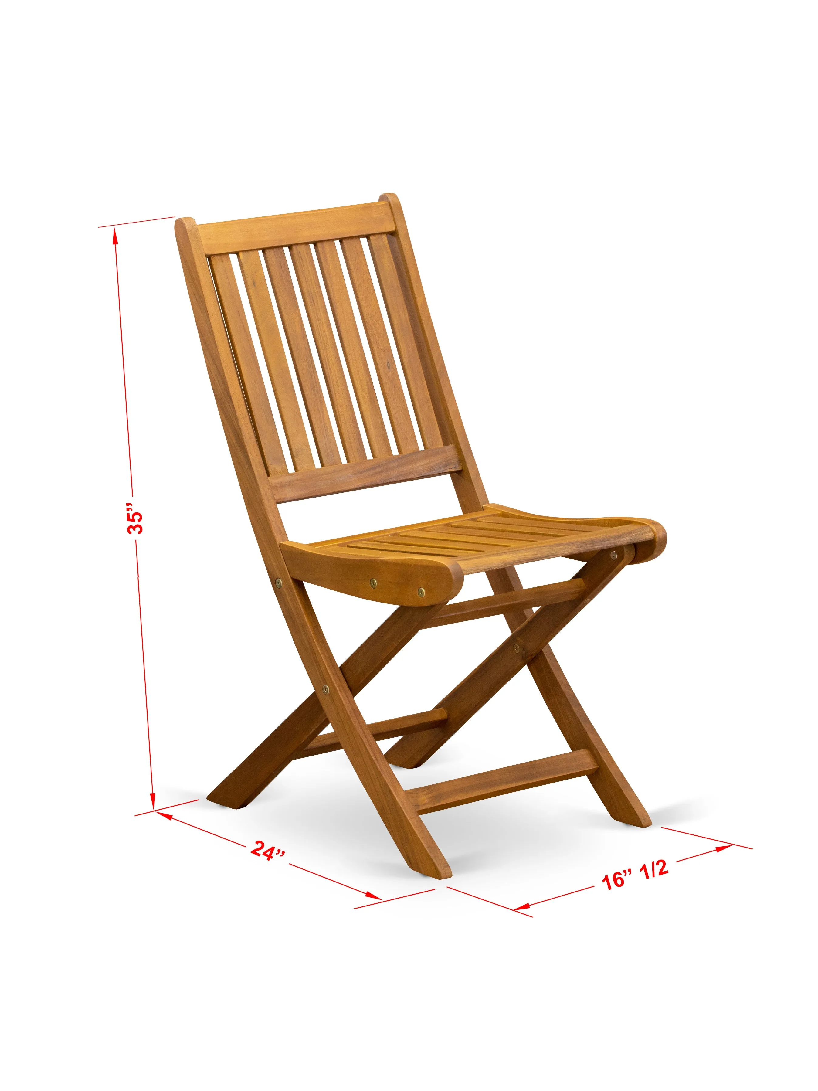 East West Furniture AEDK5CWNA 5 Piece Patio Dining Set Includes a Rectangle Outdoor Acacia Wood Table and 4 Folding Side Chairs, 36x60 Inch, Natural Oil