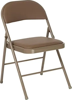 Flash Furniture 4 Pack HERCULES Series Double Braced Beige Vinyl Folding Chair