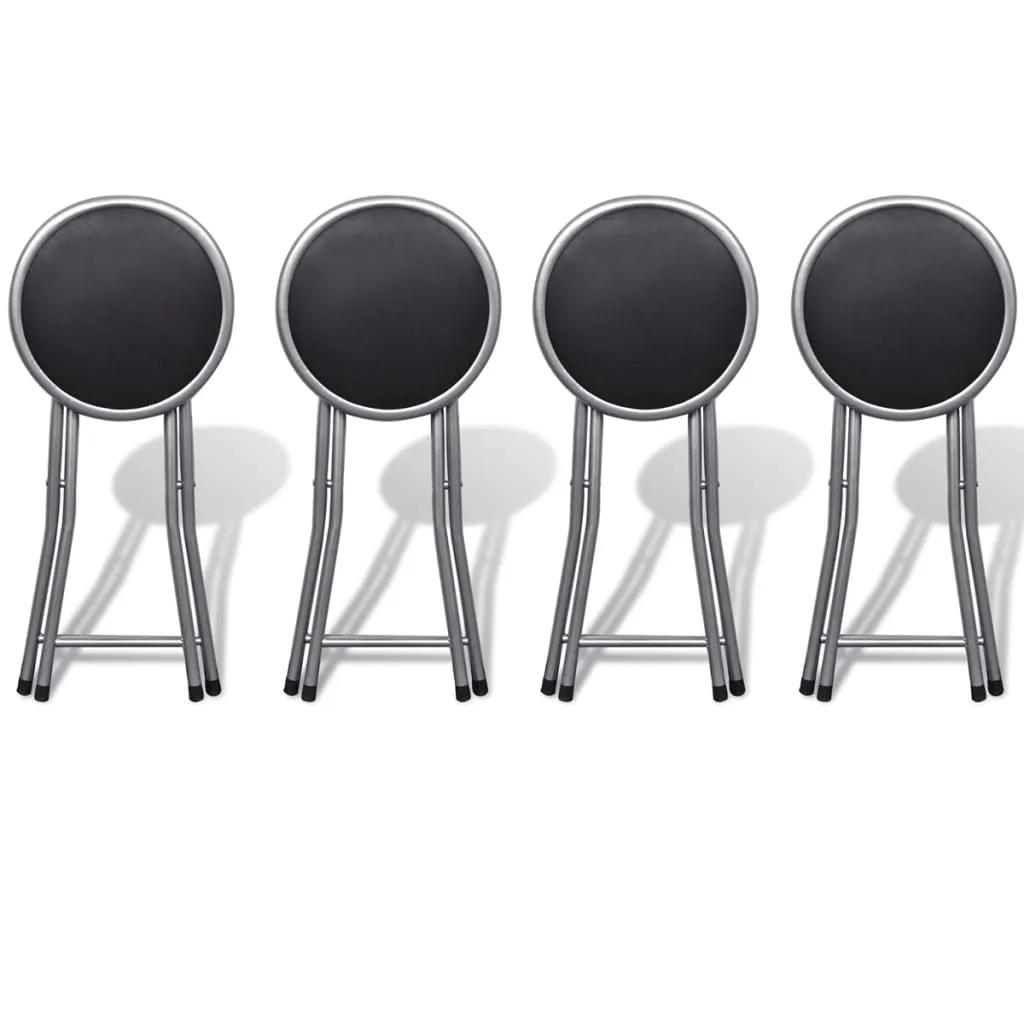 Folding Bar Stools 4 pcs Faux Leather