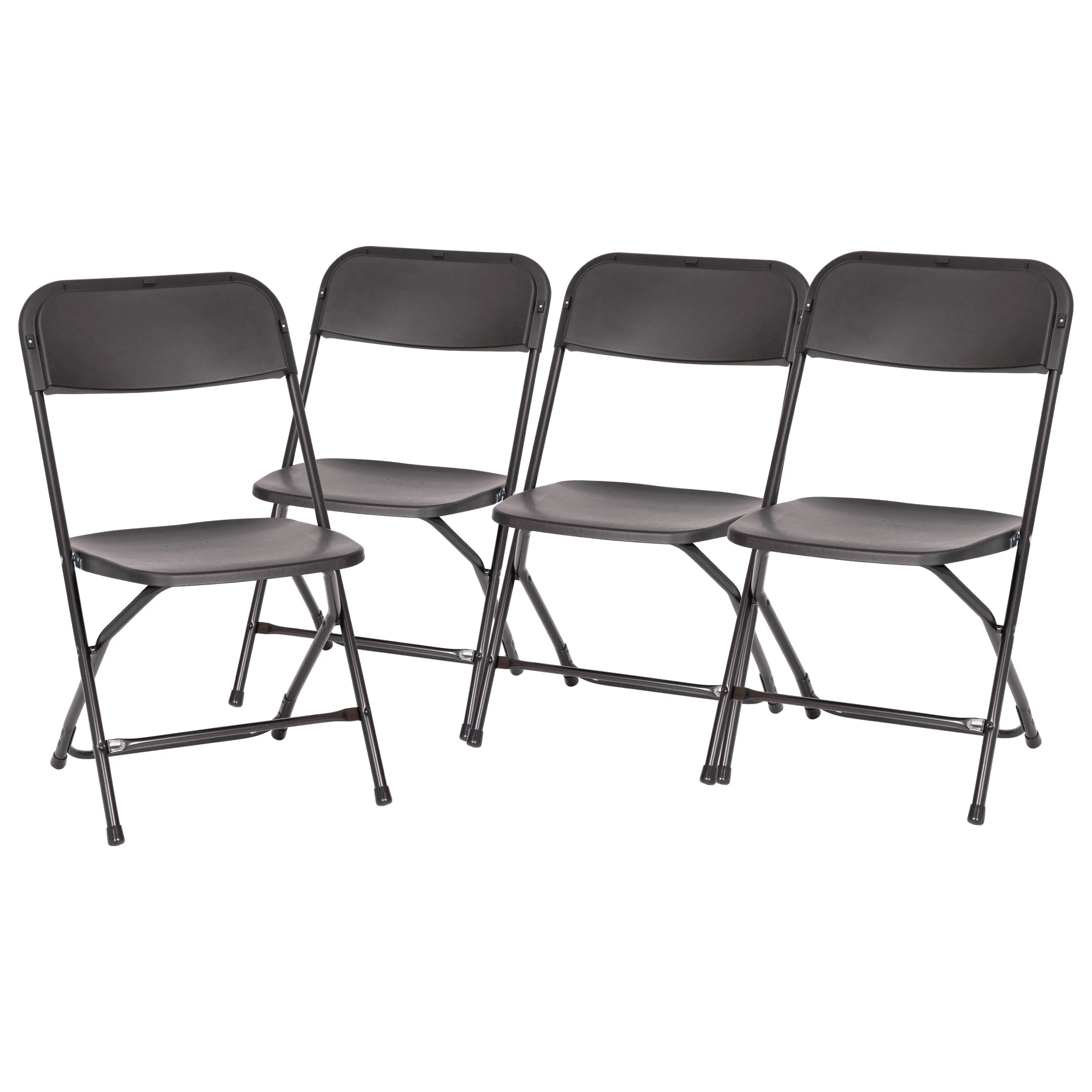 Hercules Big and Tall Commercial Folding Chair - Extra Wide 650LB. Capacity - Durable Plastic - Black, 4-Pack