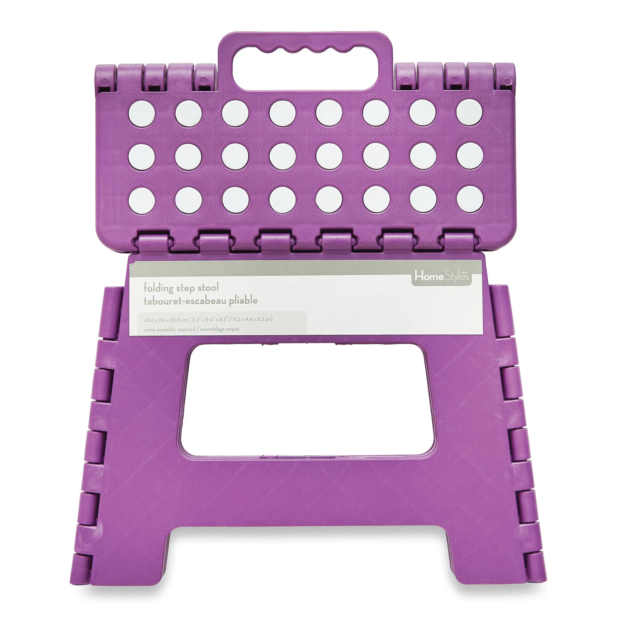 HomeStyles Folding Plastic Step Stool, Assorted Colours