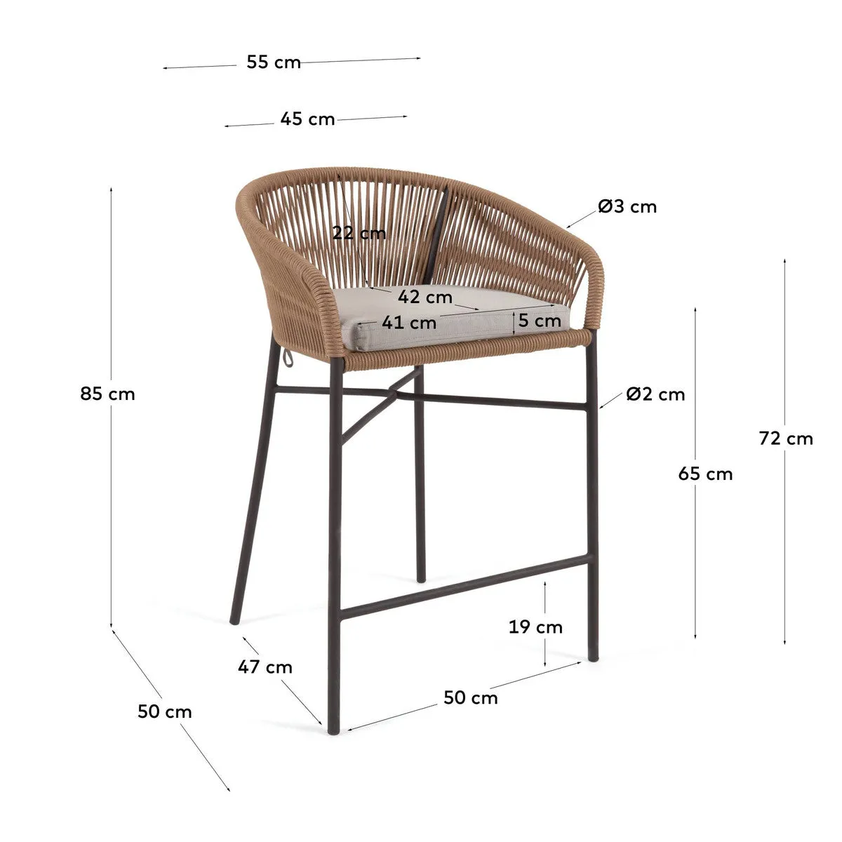 Jasnor Natural Bar Stool