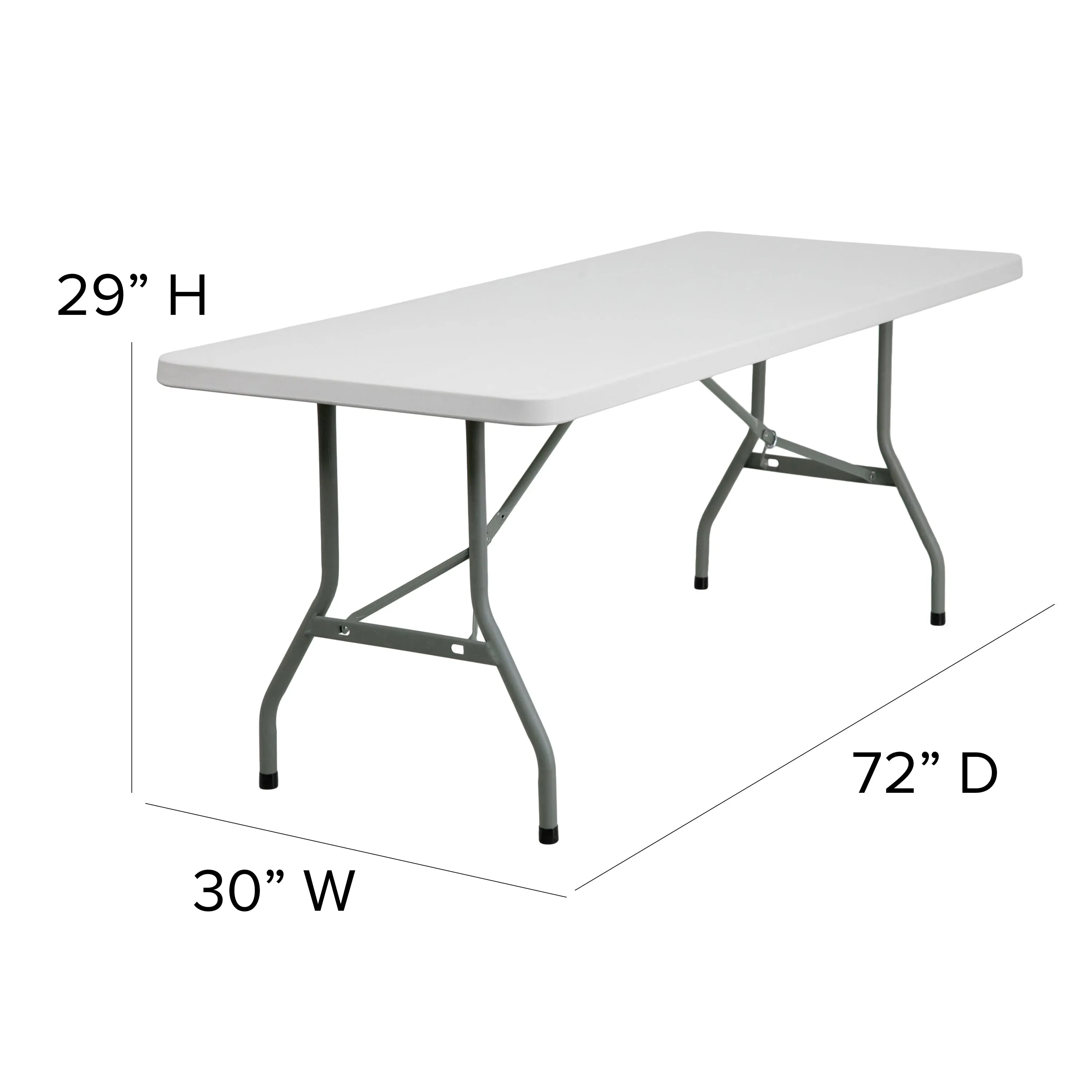 Kathryn 6-Foot Granite White Plastic Folding Table