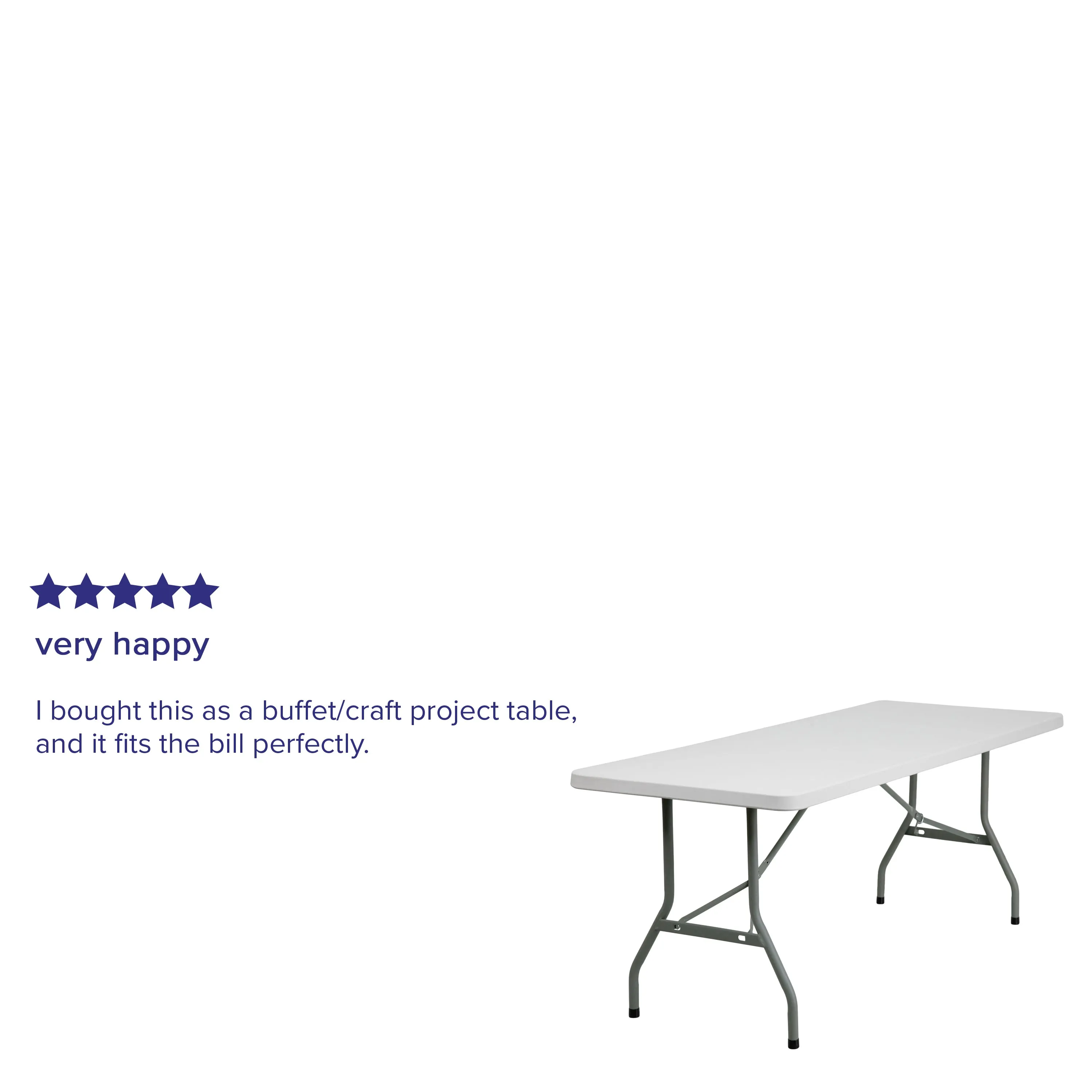 Kathryn 6-Foot Granite White Plastic Folding Table