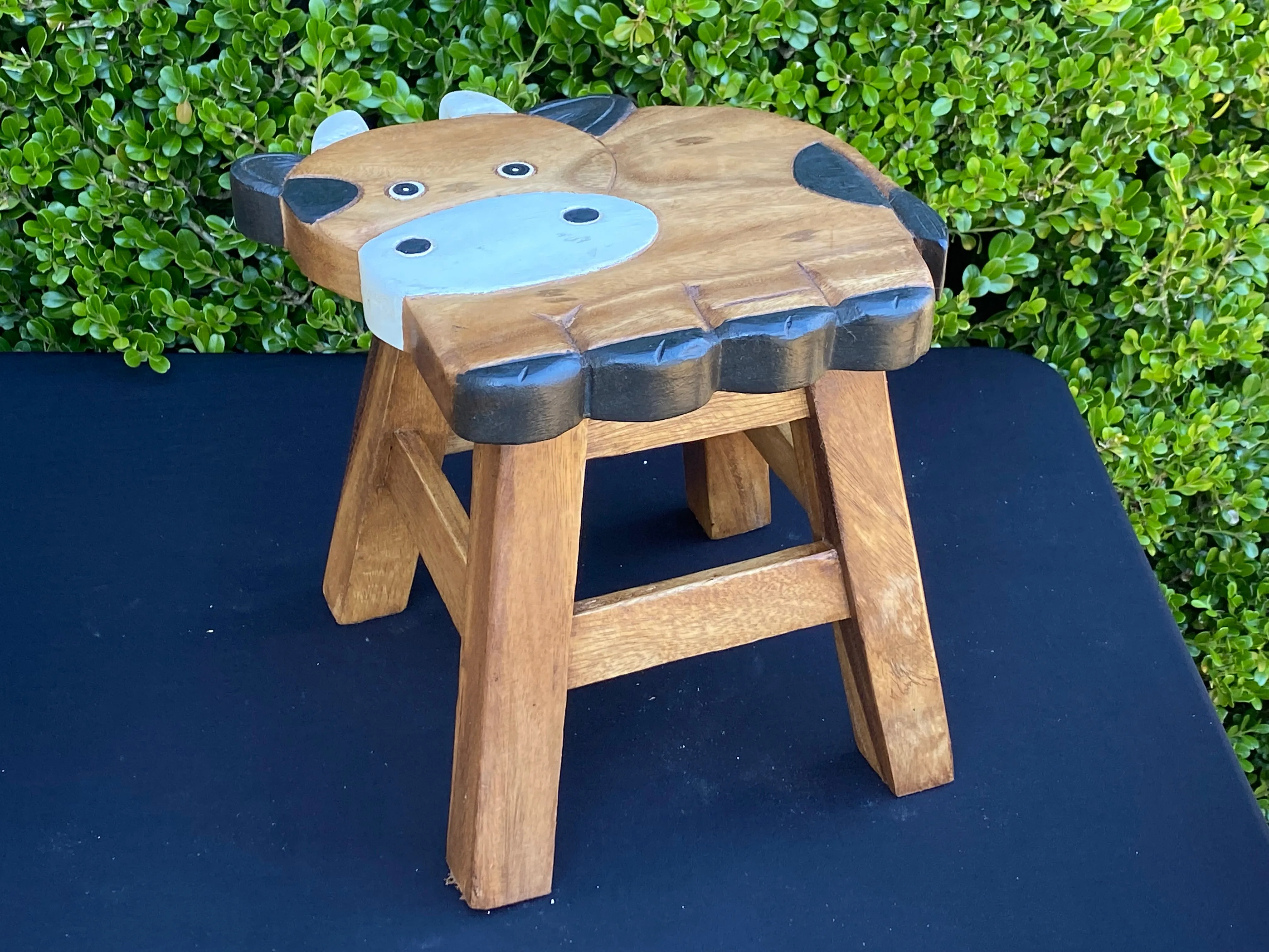 Kids Chair Wooden Stool Animal COW Theme Children’s Chair and Toddlers Stepping Stool.