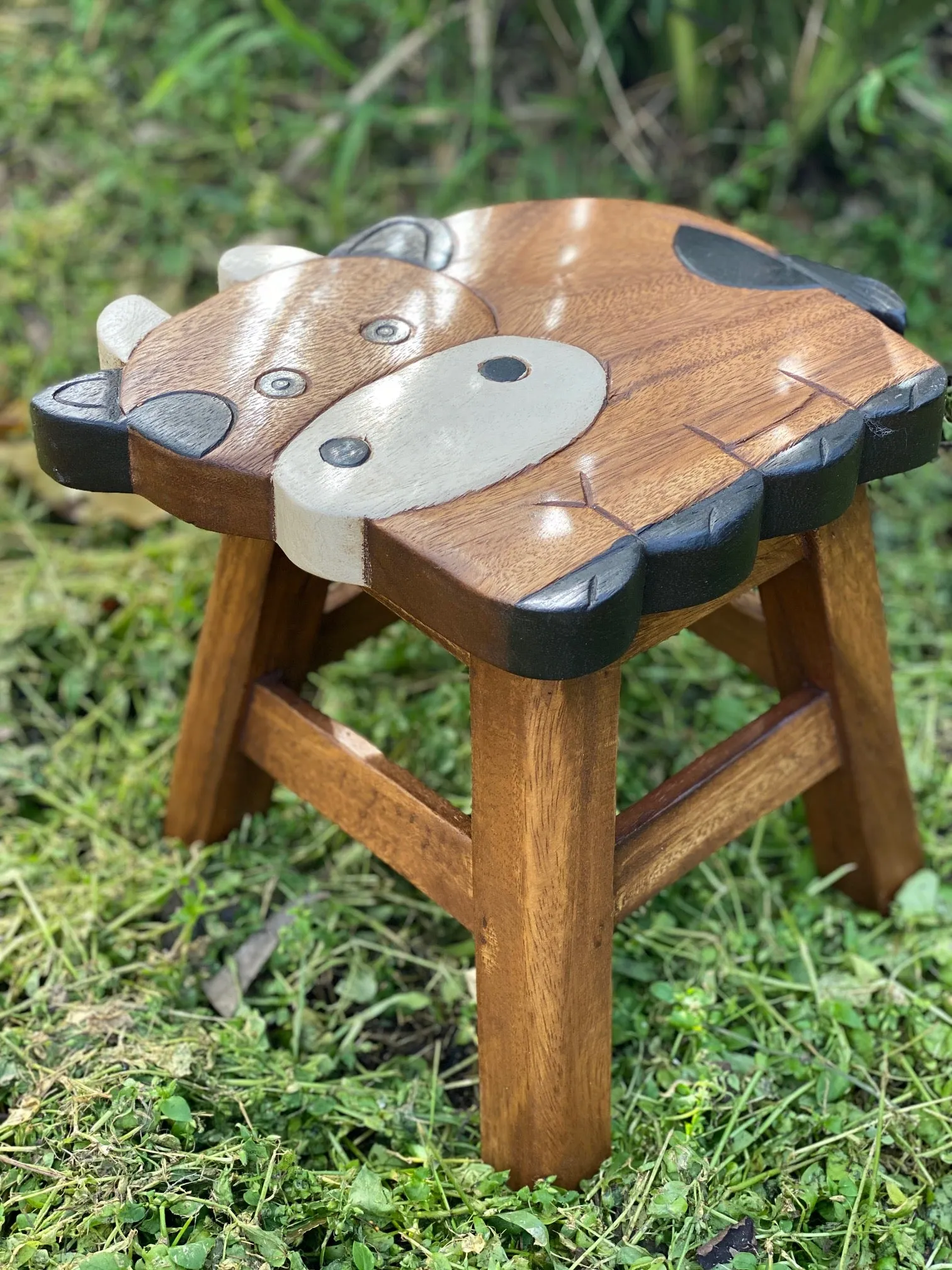 Kids Chair Wooden Stool Animal COW Theme Children’s Chair and Toddlers Stepping Stool.