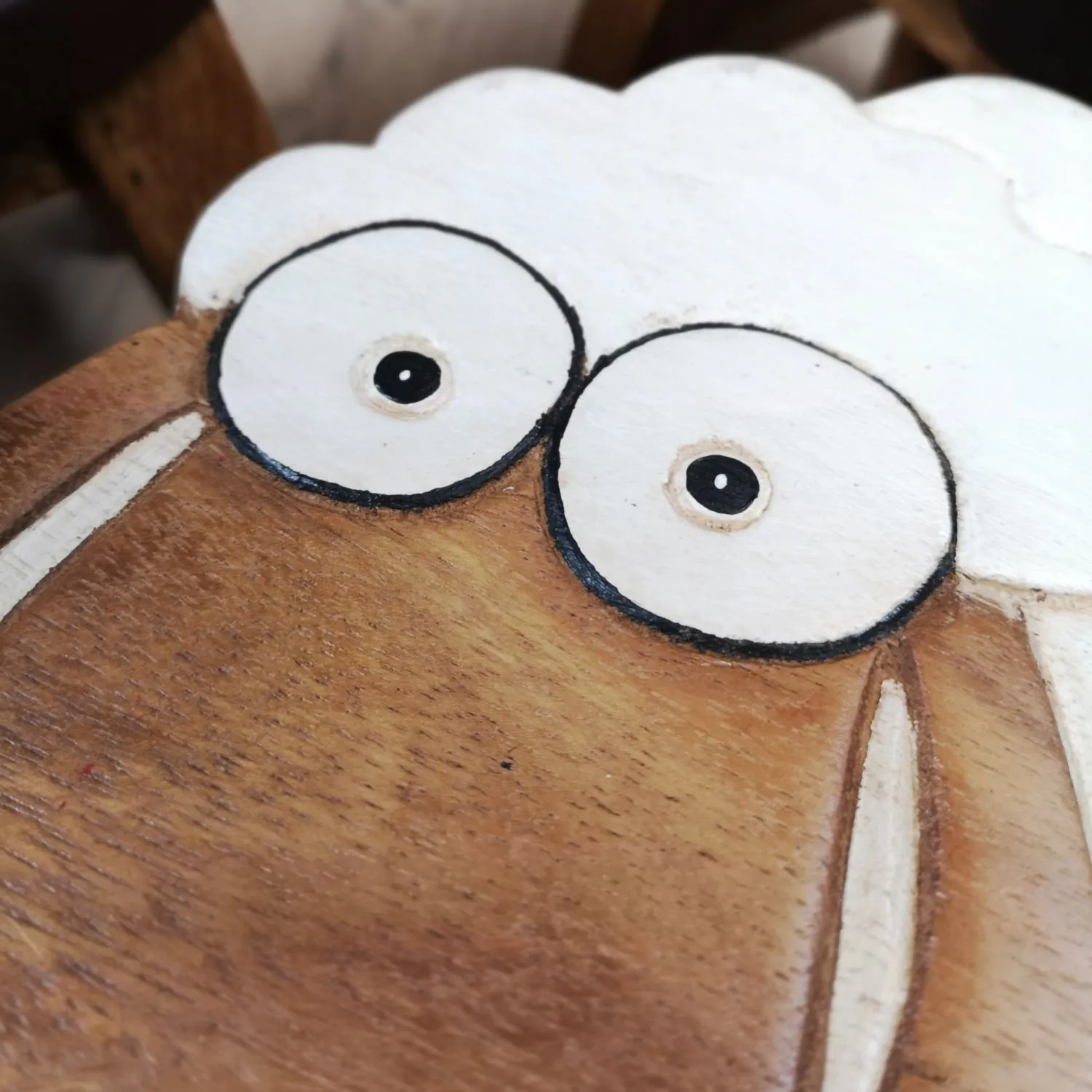 Kids Chair Wooden Stool Animal SHEEP Theme Children’s Chair and Toddlers Stepping Stool..