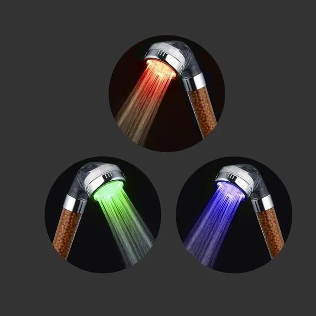 LED High Pressure Handheld Shower Head With Lights