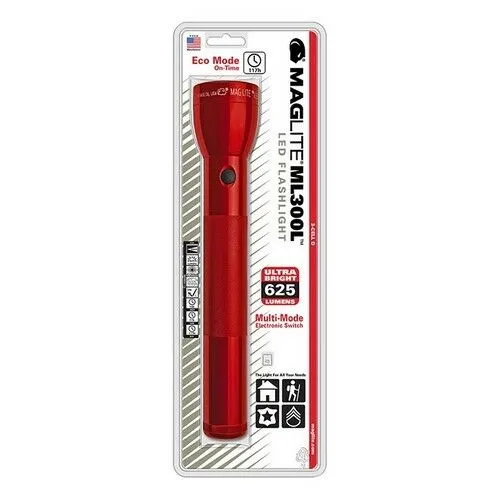 Maglite ML300L 3D Cell LED Flashlight Red