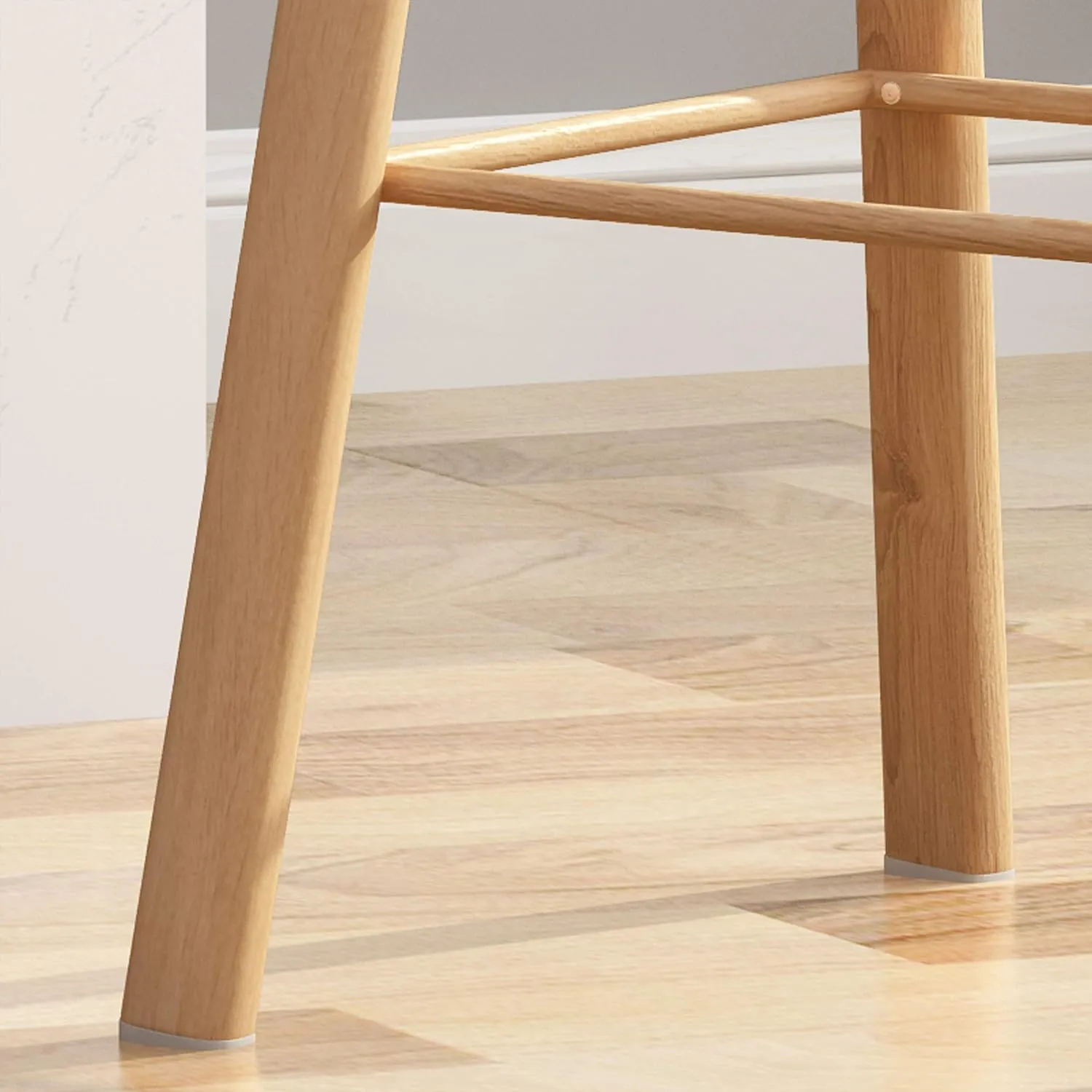 Modern Nordic High Bar Stool With Steel Legs Light Brown