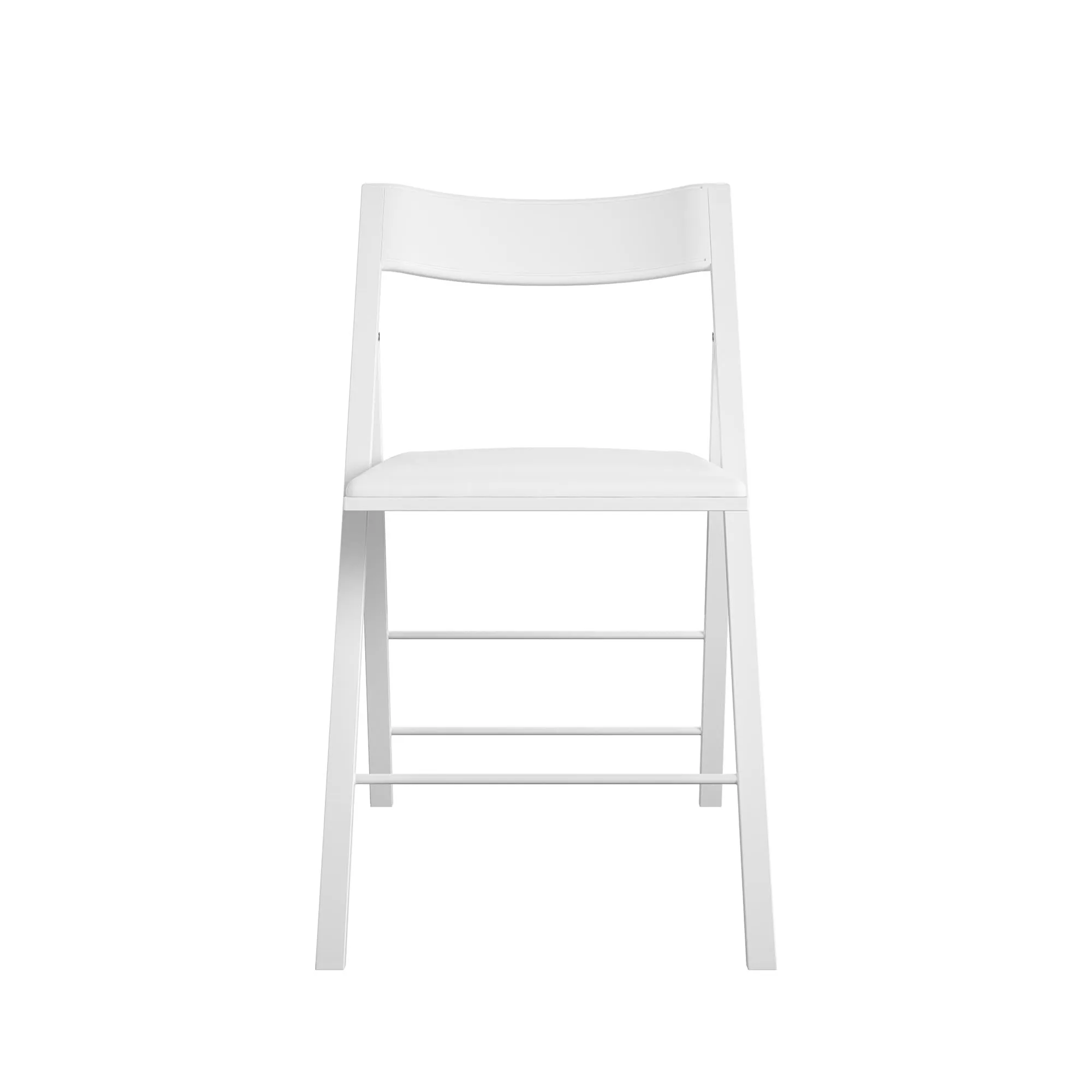 Modern Slim Line Vinyl Padded Folding Chairs, Set of 2