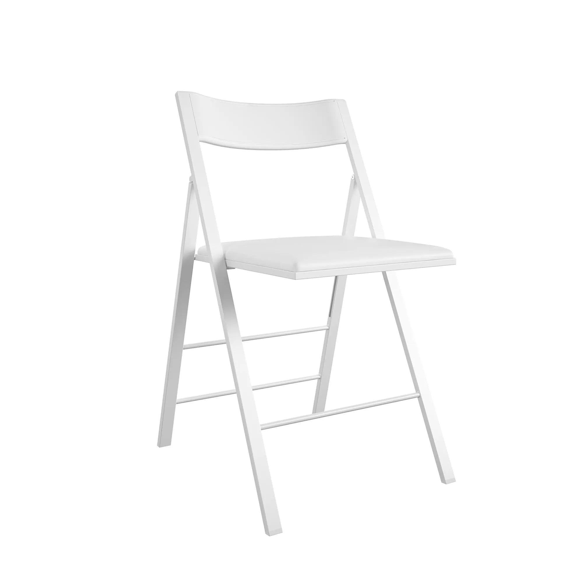 Modern Slim Line Vinyl Padded Folding Chairs, Set of 2