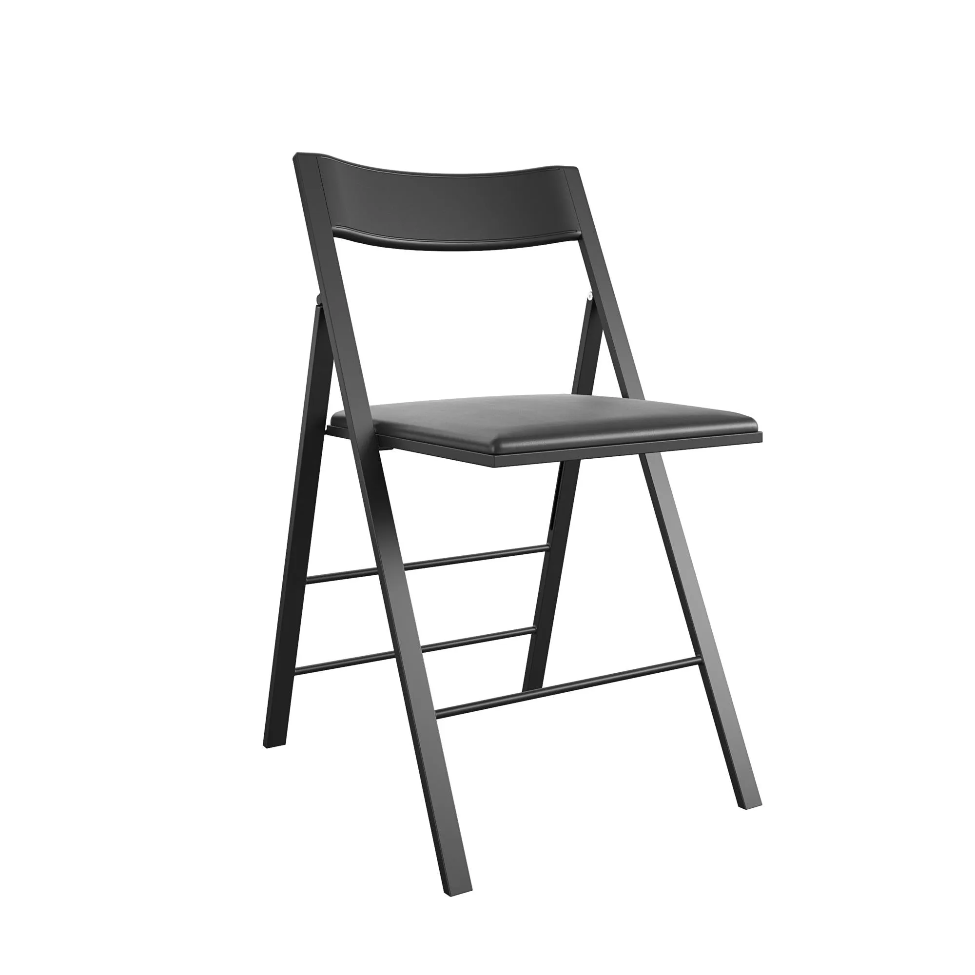 Modern Slim Line Vinyl Padded Folding Chairs, Set of 2