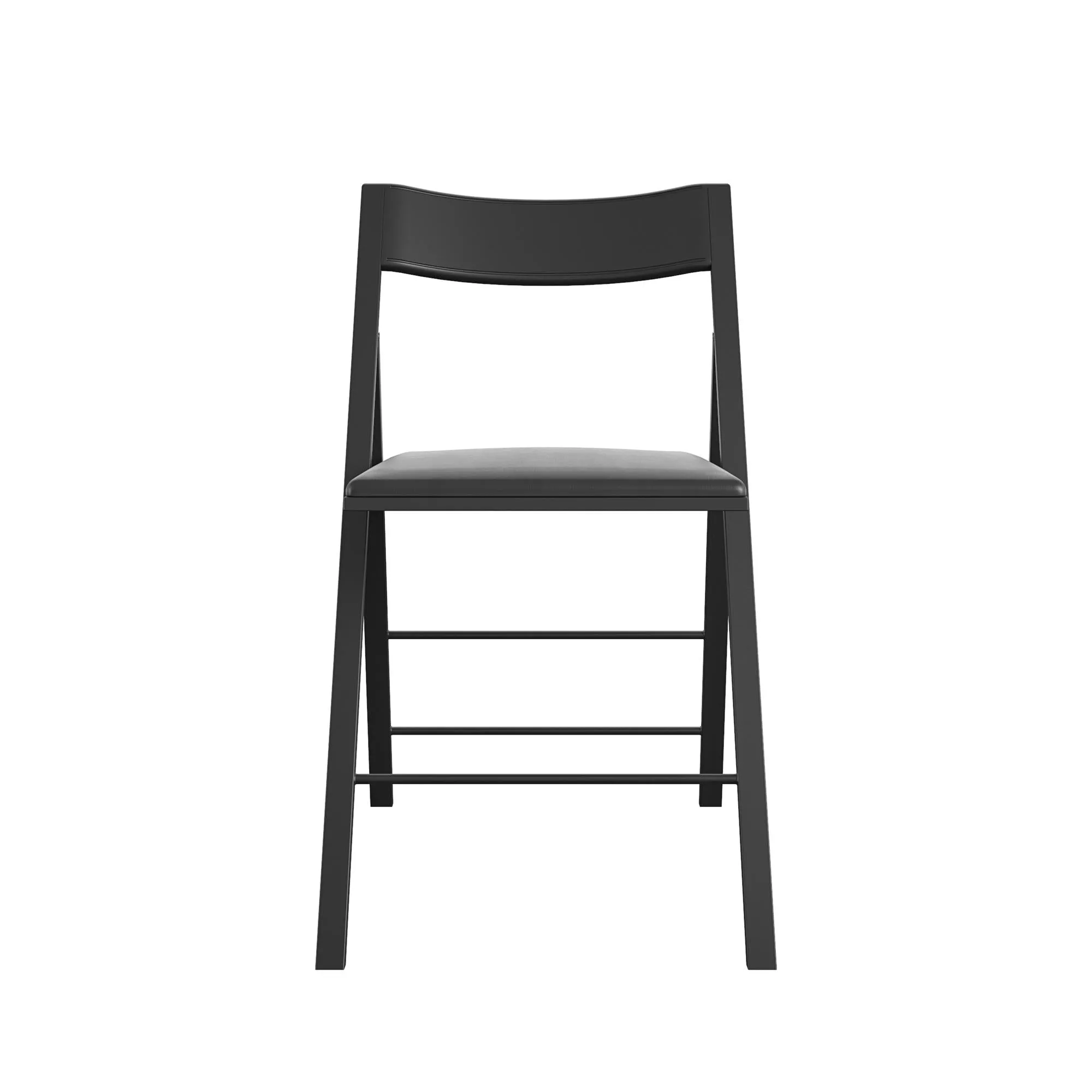 Modern Slim Line Vinyl Padded Folding Chairs, Set of 2