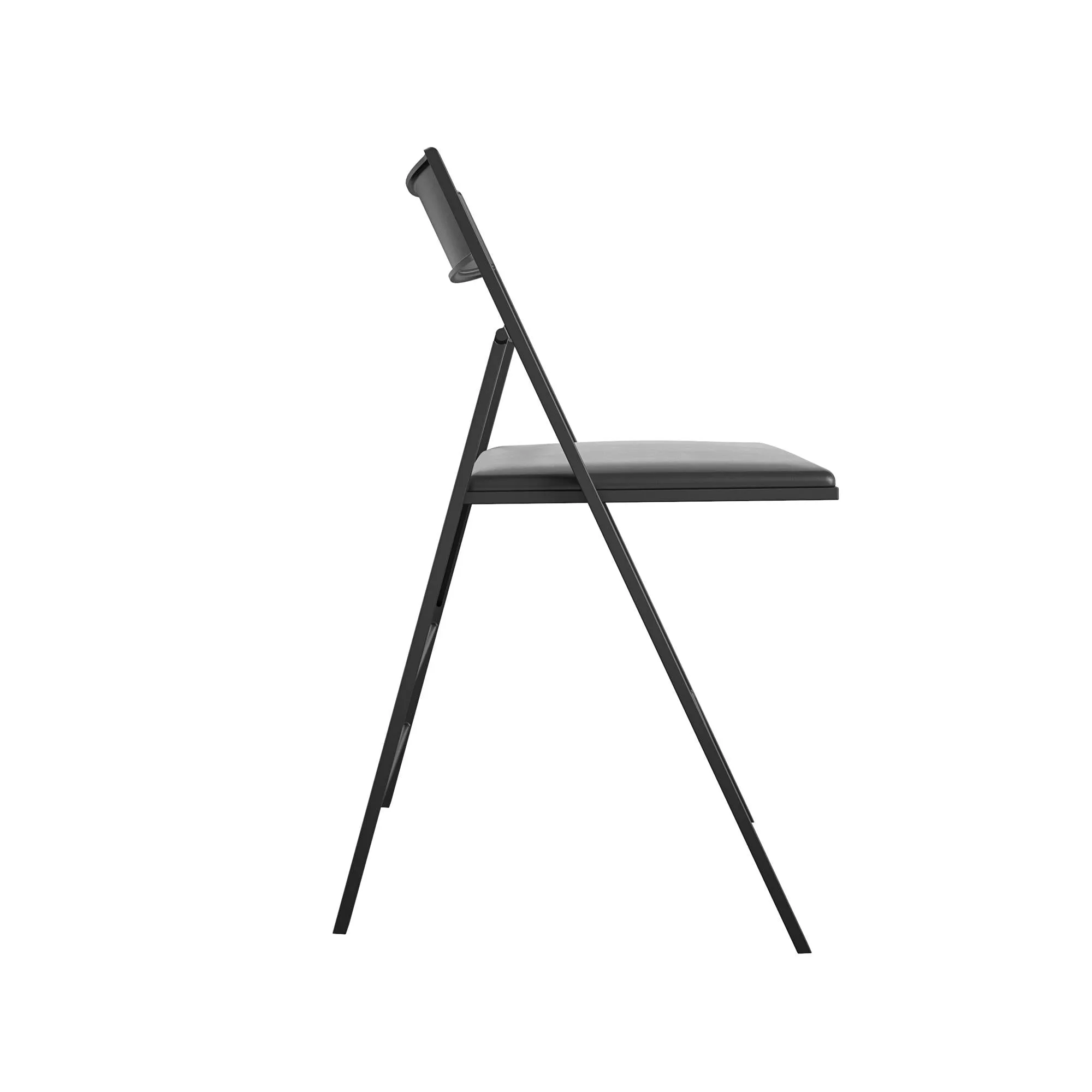 Modern Slim Line Vinyl Padded Folding Chairs, Set of 2