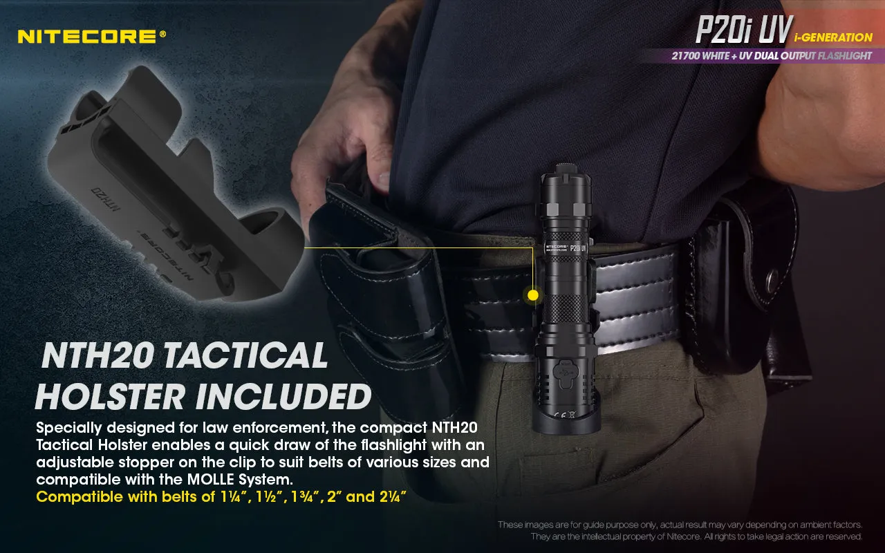 NITECORE 1800 LUMENS RECHARGEABLE FLASHLIGHT W/ UV LIGHT (P20I UV)