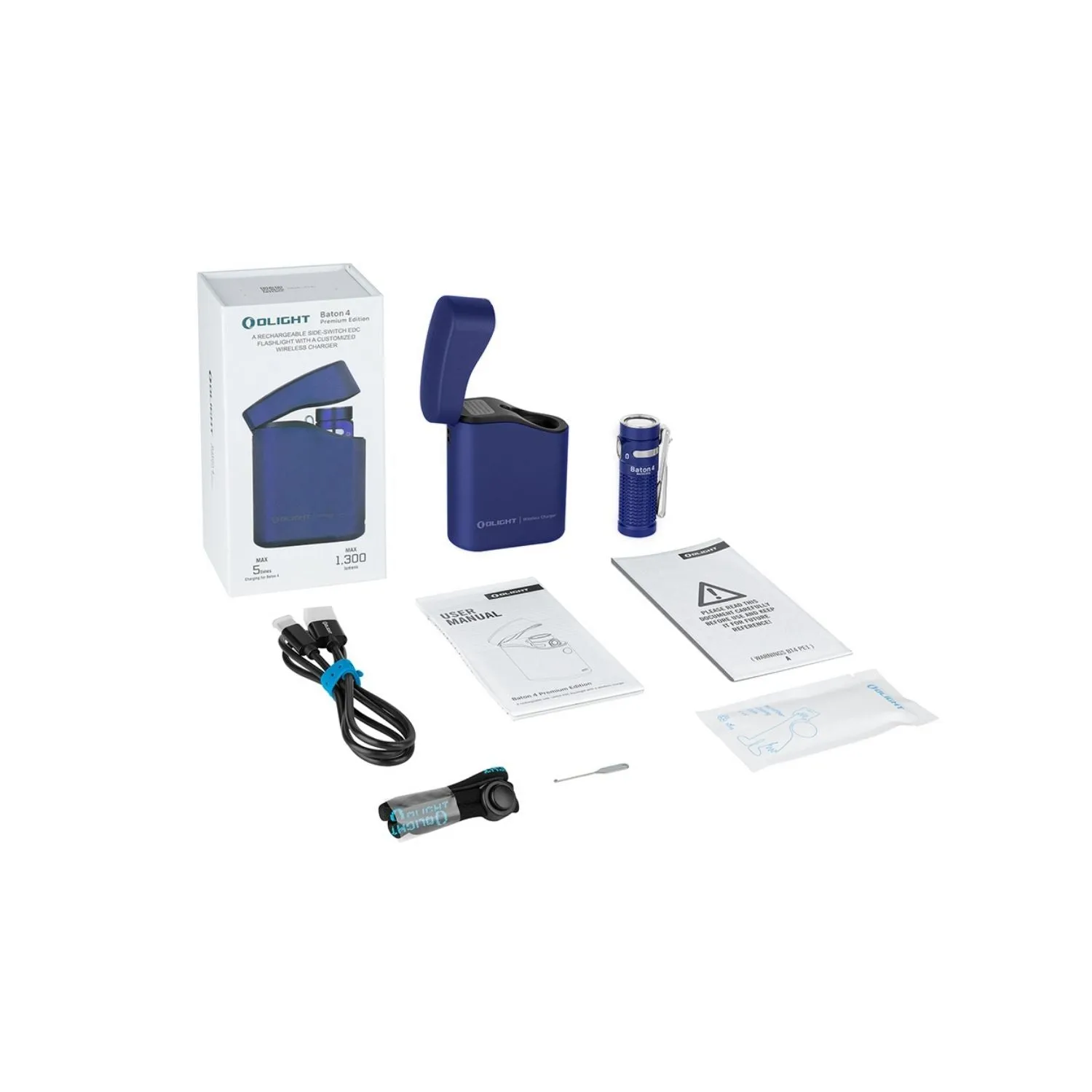 Olight Baton 4 Premium Edition Rechargeable EDC Torch With Wireless Charging Case