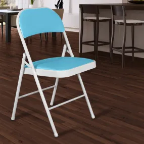 Padded Sky Blue Metal Cafe /Kitchen/ Garden and Outdoor Folding Chair