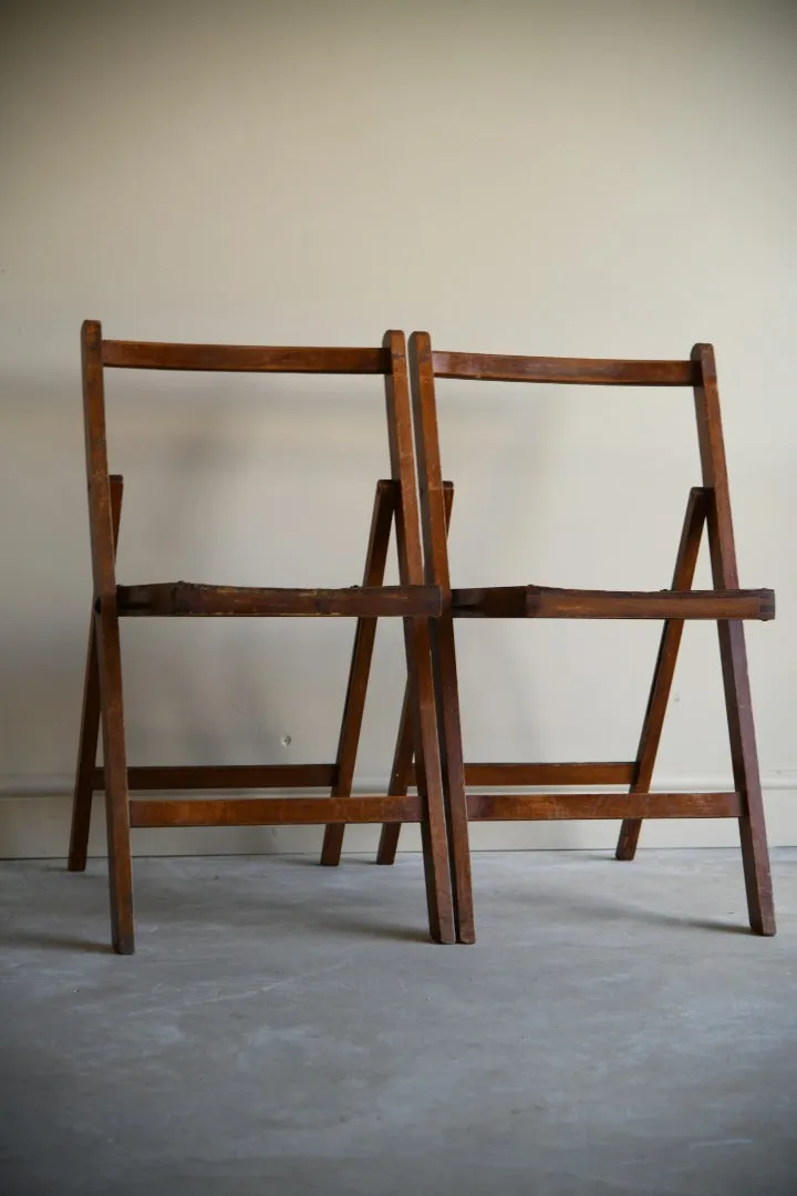 Pair Vintage Folding Chairs