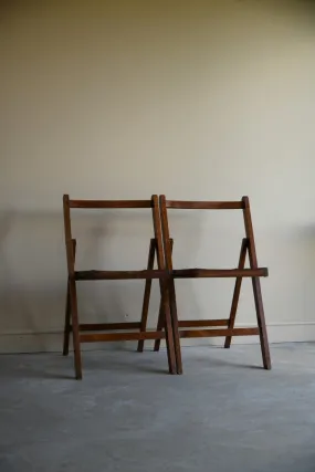 Pair Vintage Folding Chairs