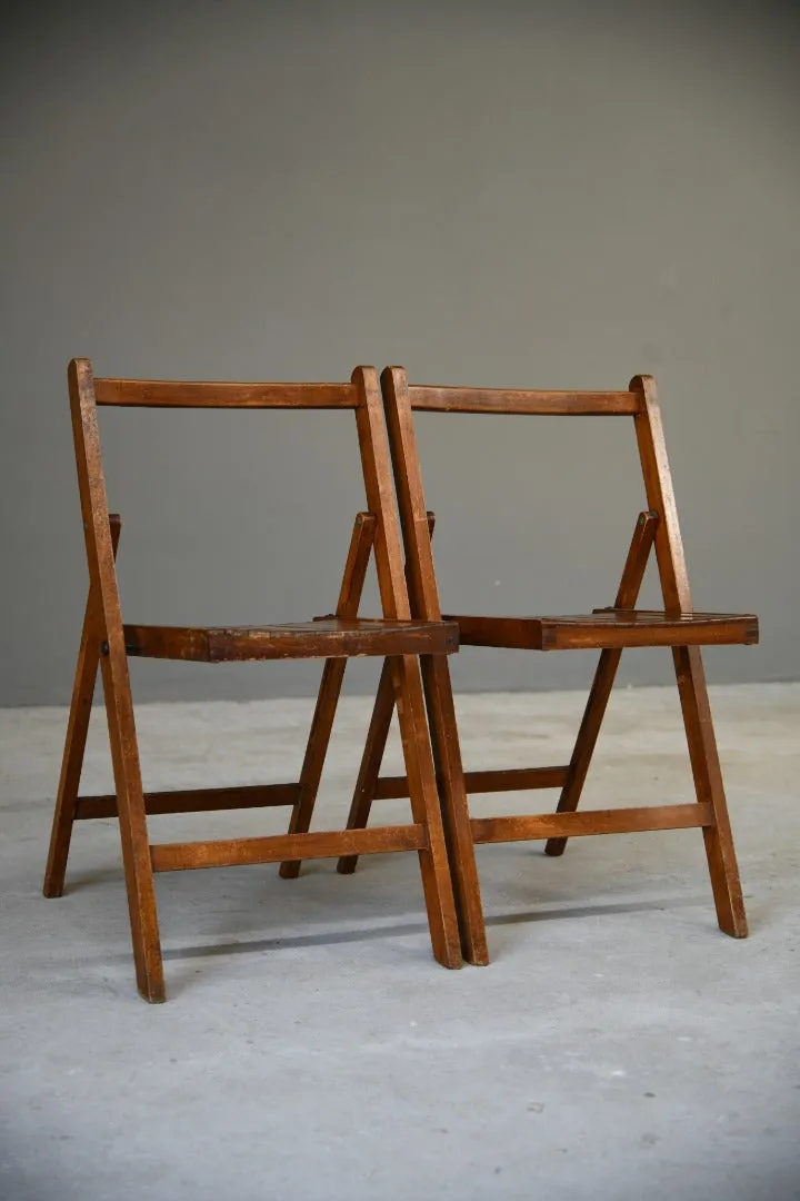 Pair Vintage Folding Chairs