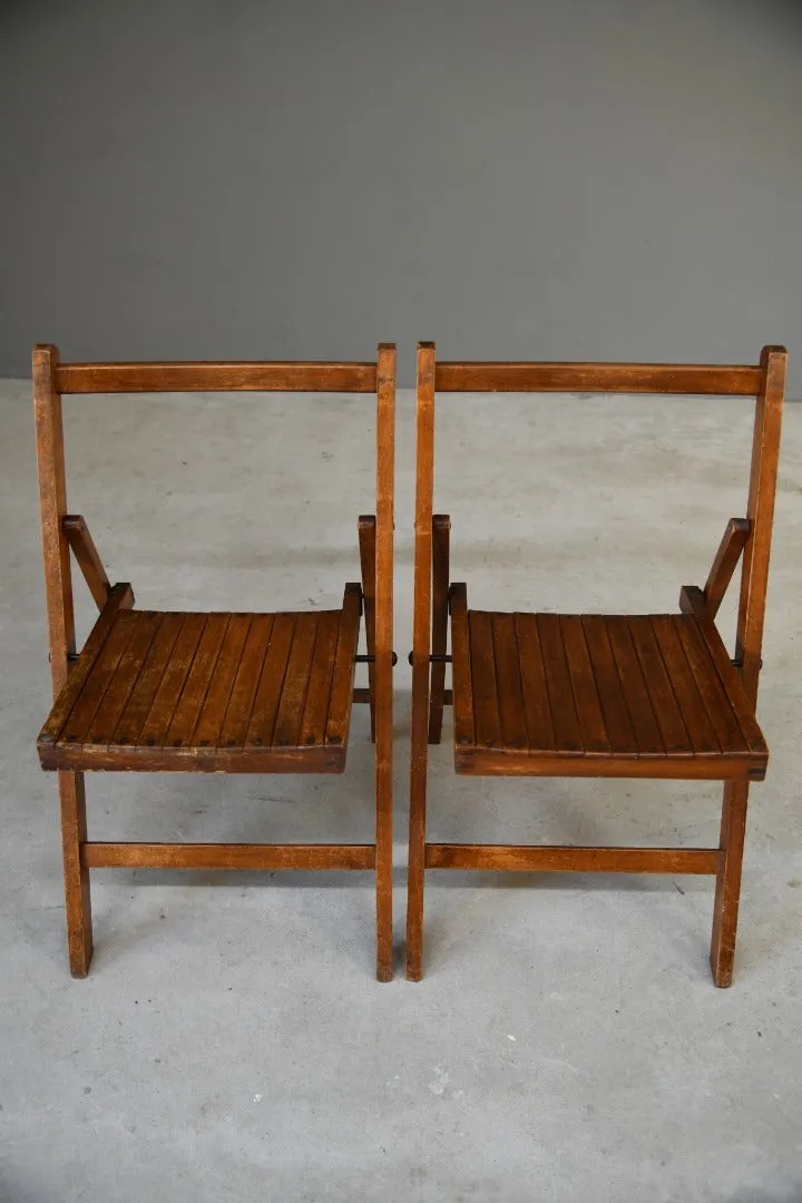 Pair Vintage Folding Chairs