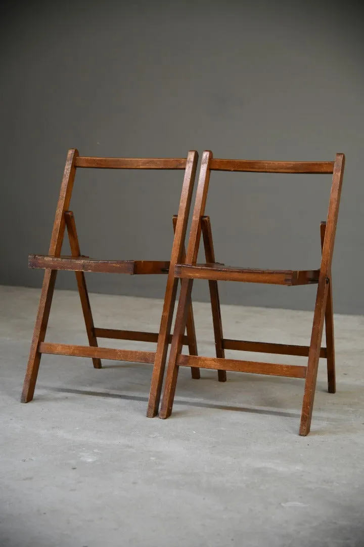 Pair Vintage Folding Chairs