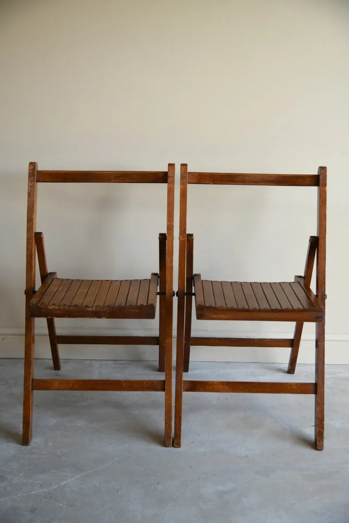 Pair Vintage Folding Chairs