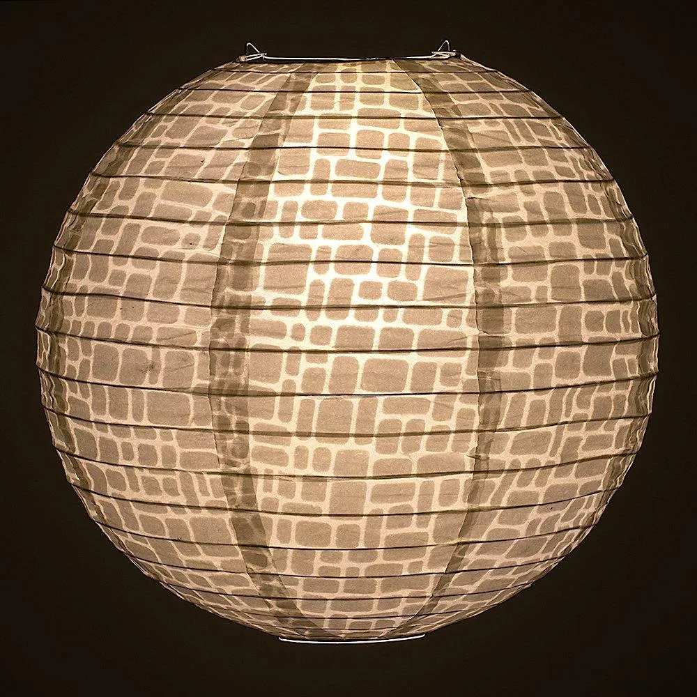 Premium 12-Piece Stone Gray Paper Lantern Party Pack Set