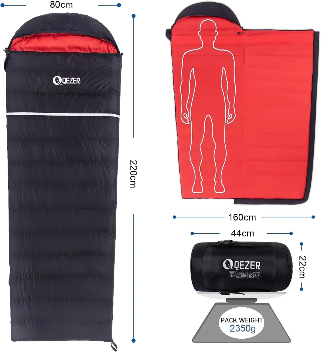 Rectangular Winter Sleeping Bag(QDE-1500)