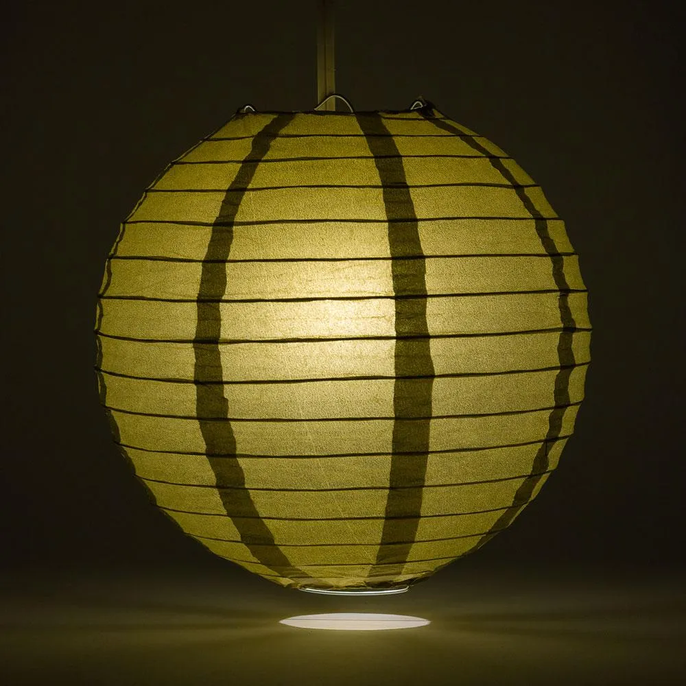 Red and Gold Party Pack Parallel Ribbed Paper Lantern Combo Set (12 pc Set)