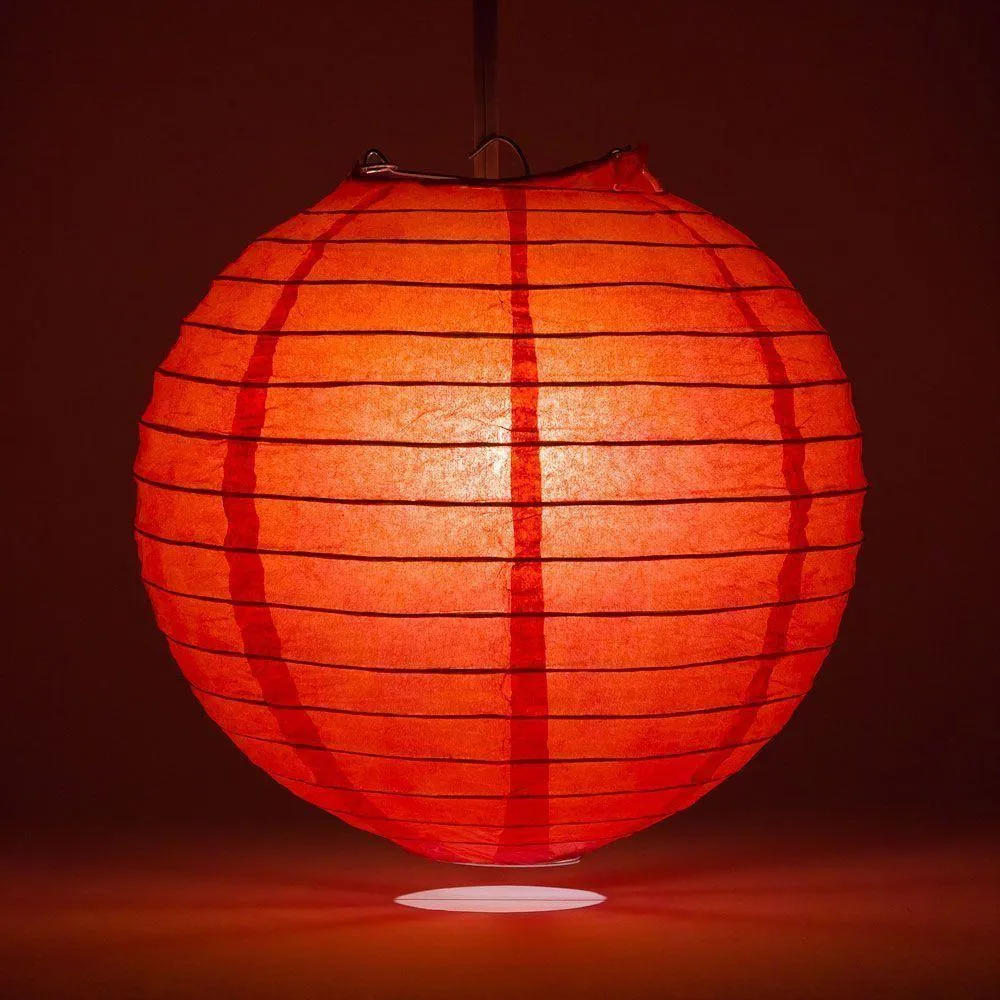 Red and Gold Party Pack Parallel Ribbed Paper Lantern Combo Set (12 pc Set)