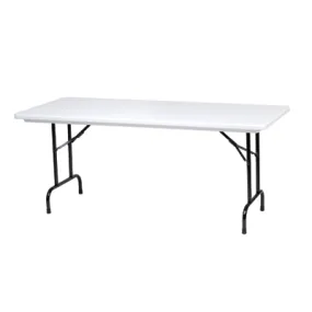 Royal Industries Rectangular White Plastic Folding Banquet Table 72"W x 30"D x 29"H