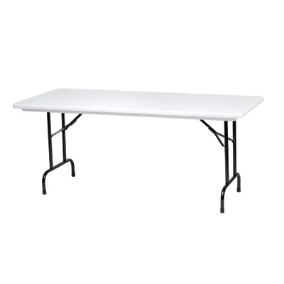 Royal Industries Rectangular White Plastic Folding Banquet Table 72"W x 30"D x 29"H