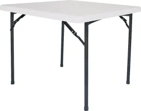 Simple Spaces BT036X001A Folding Table, 36 in OAW, 36 in OAD, 29-1/4 in OAH, Steel Frame, Polyethylene Tabletop :EA: QUANTITY: 1