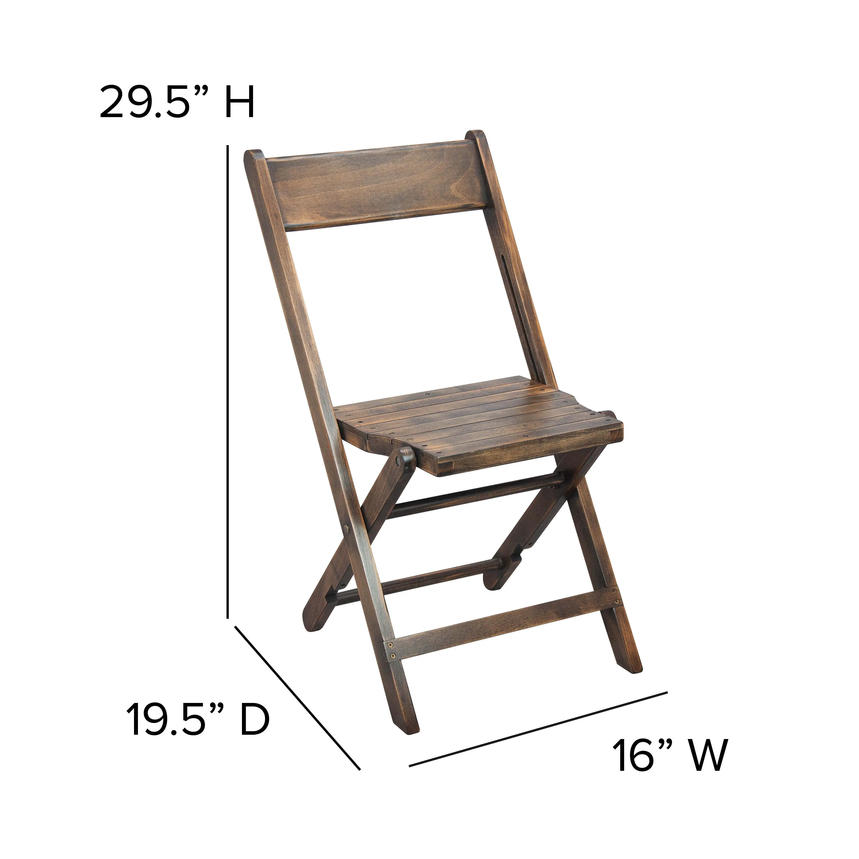 Slatted Wood Folding Special Event Chair, Set of 4