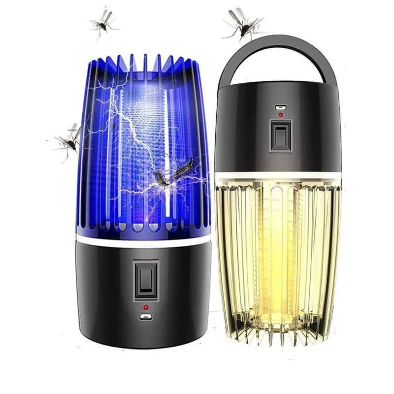 USB Rechargeable 2-in-1 LED Mosquito Killer Lamp - Portable Insect Zapper