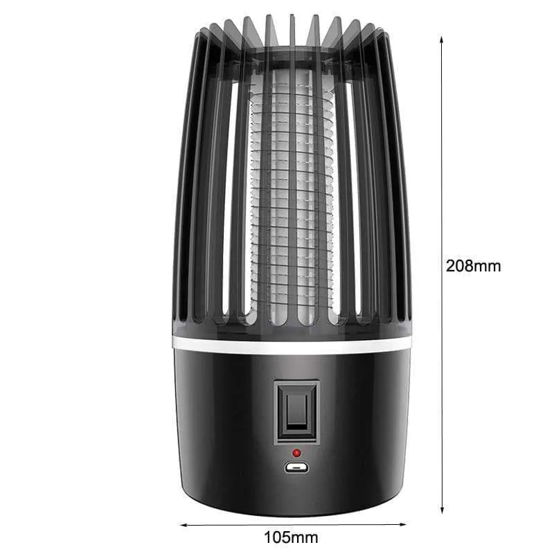 USB Rechargeable 2-in-1 LED Mosquito Killer Lamp - Portable Insect Zapper