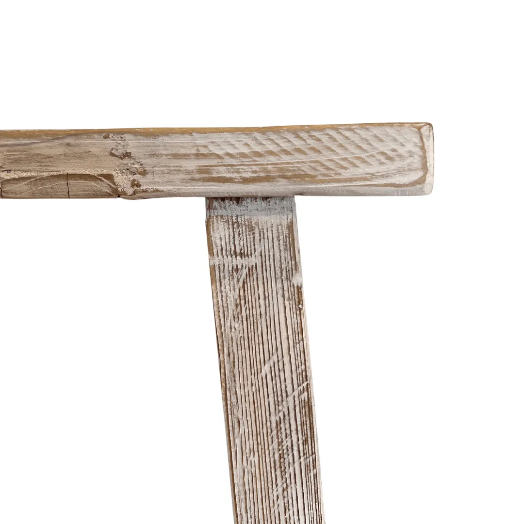 Vintage Elm Wood Square Bar Stool