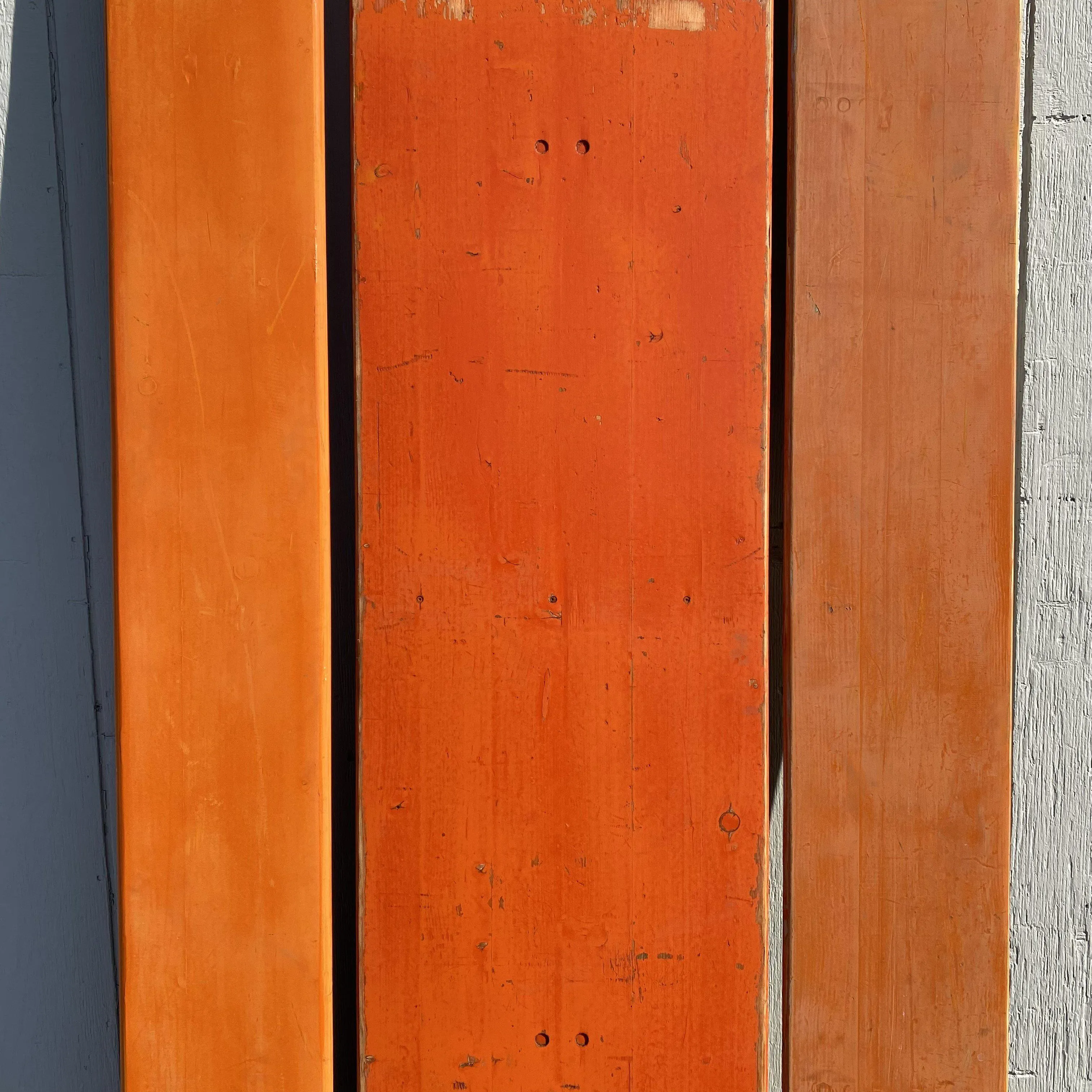 Vintage German Beer Garden Table and Benches Set Orange